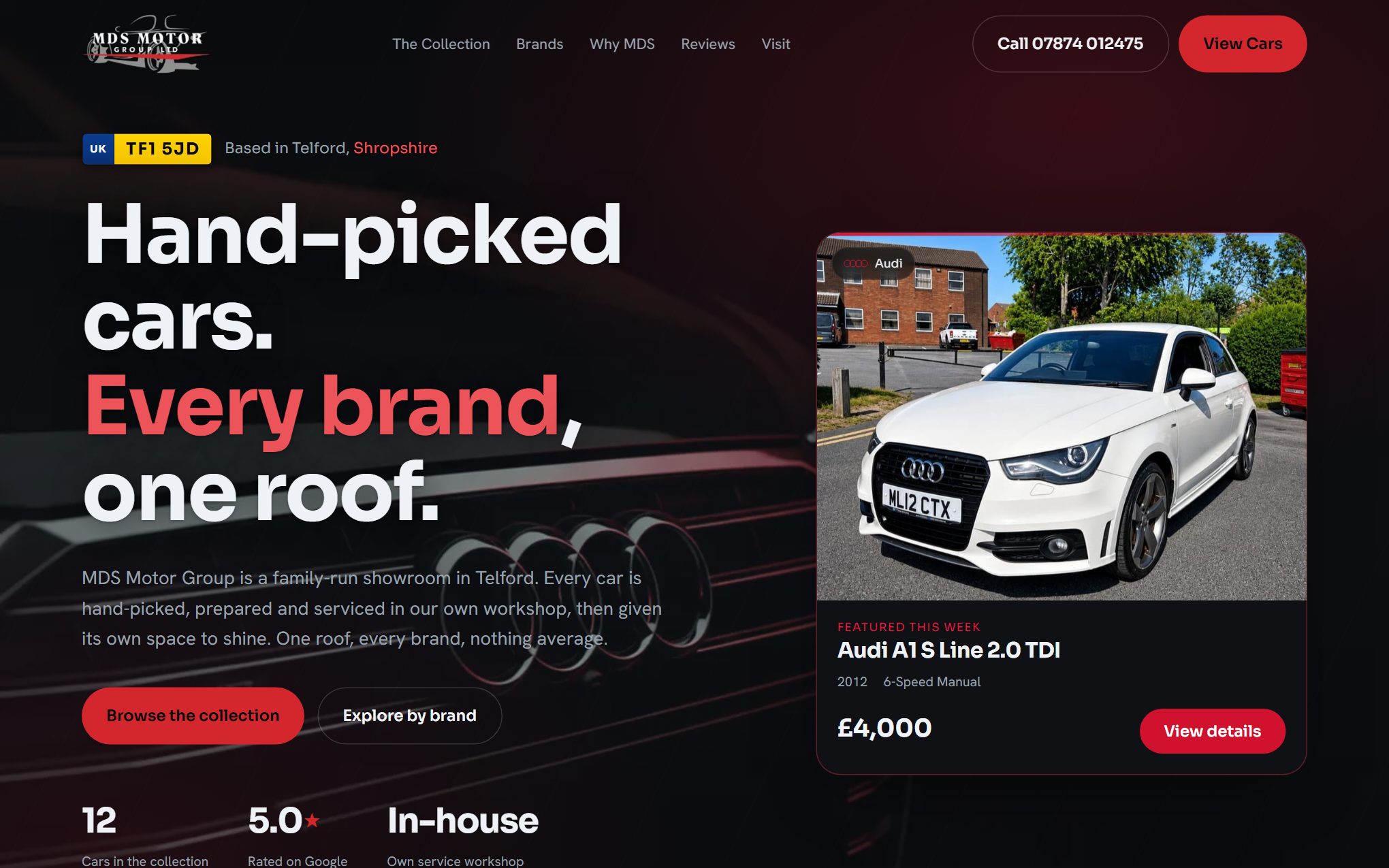 MDS Motor Group website, used car dealer